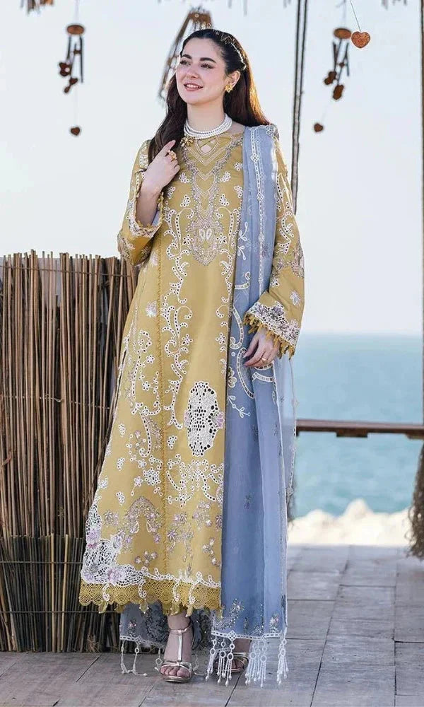 DHANAK 3PC EMBROIDERED SUIT WITH SHAWL
