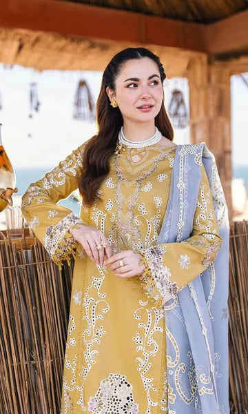 DHANAK 3PC EMBROIDERED SUIT WITH SHAWL