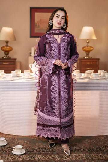 DHANAK 3PC EMBROIDERED SUIT WITH EMBROIDERED SHAWL