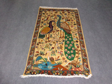 PEACOCK PURE SILK & WOOL CARPET