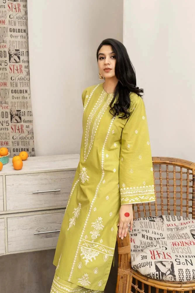 3PC EMBROIDERED LAWN SHIRT SLEEVES TROUSER PRINTED DUPATA 1026-AL