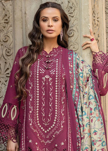 3-PIECE EMBROIDERED SHIRT SLEEVES PRINTED DUPATA 098-AL