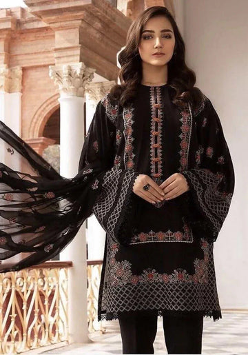 BAREEZE 3PC UNSTITCHED LAWN EMBROIDERY SUIT D-1163