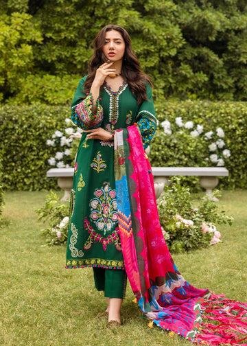 DHANAK 3PC EMBROIDERED SUIT WITH SHAWL